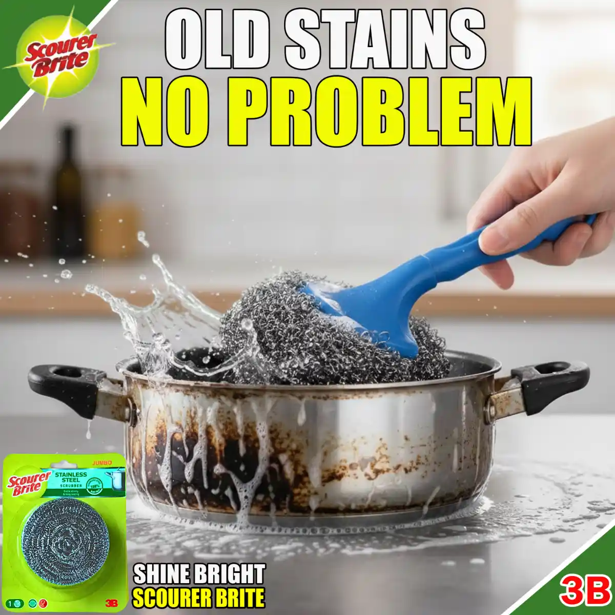 Scourer Brite Stainless Steel Jumbo Spiral 1s Packet Social Media Post