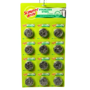 Scourer Brite Stainless Steel Family Jumbo Spiral 12 in 1 Packet