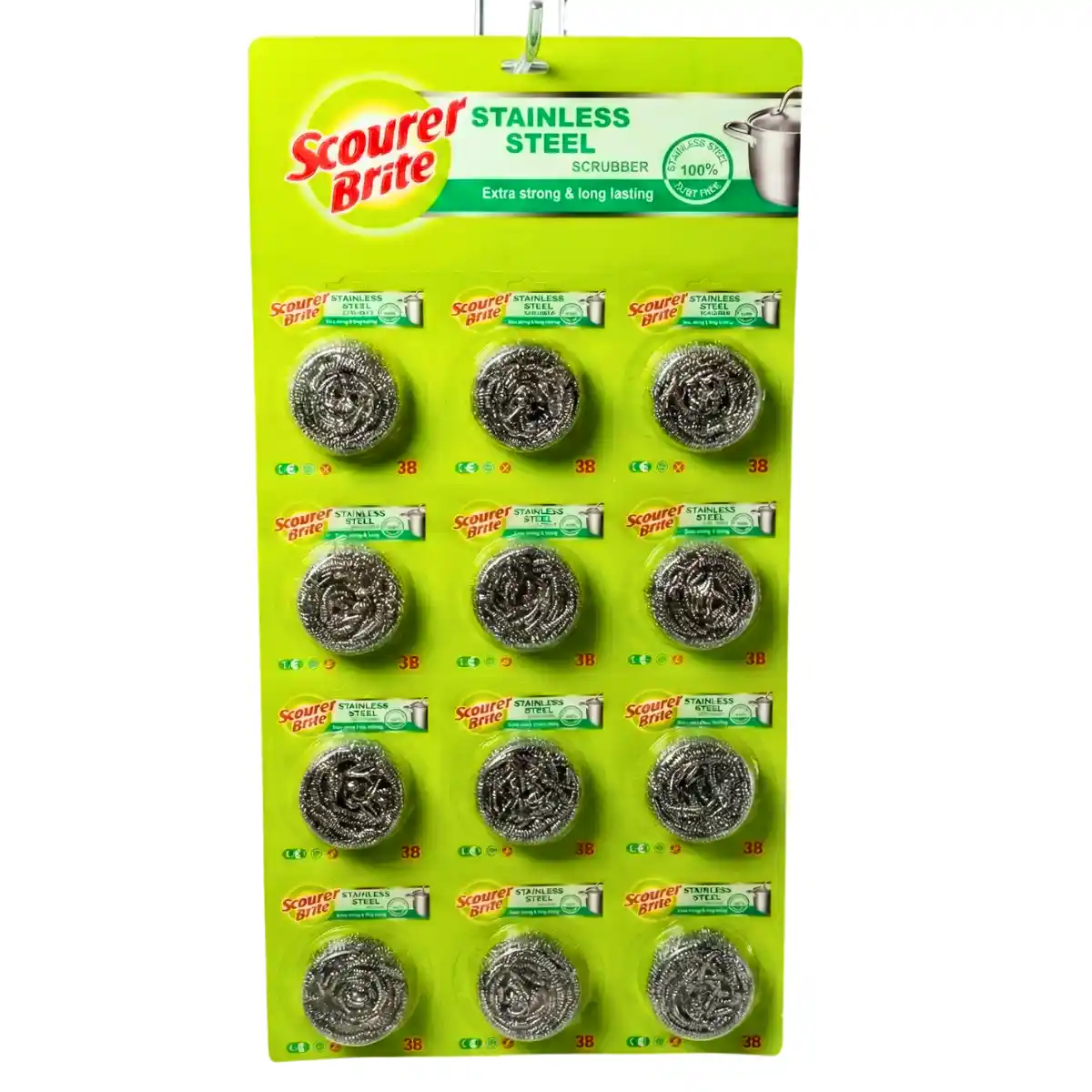 Scourer Brite Stainless Steel Family Jumbo Spiral 12 in 1 Packet