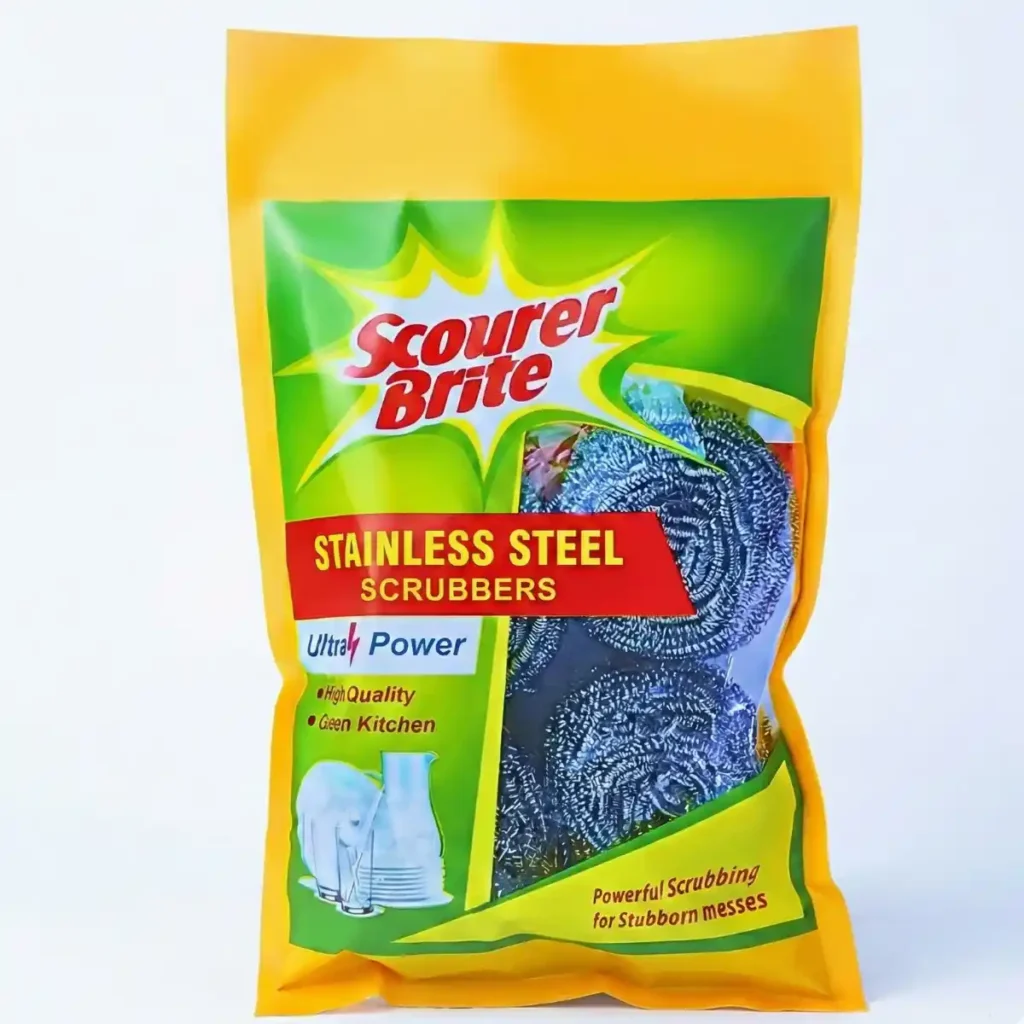 Scourer Brite Stainless Steel Jumbo Spiral 3 + 1 Pouch
