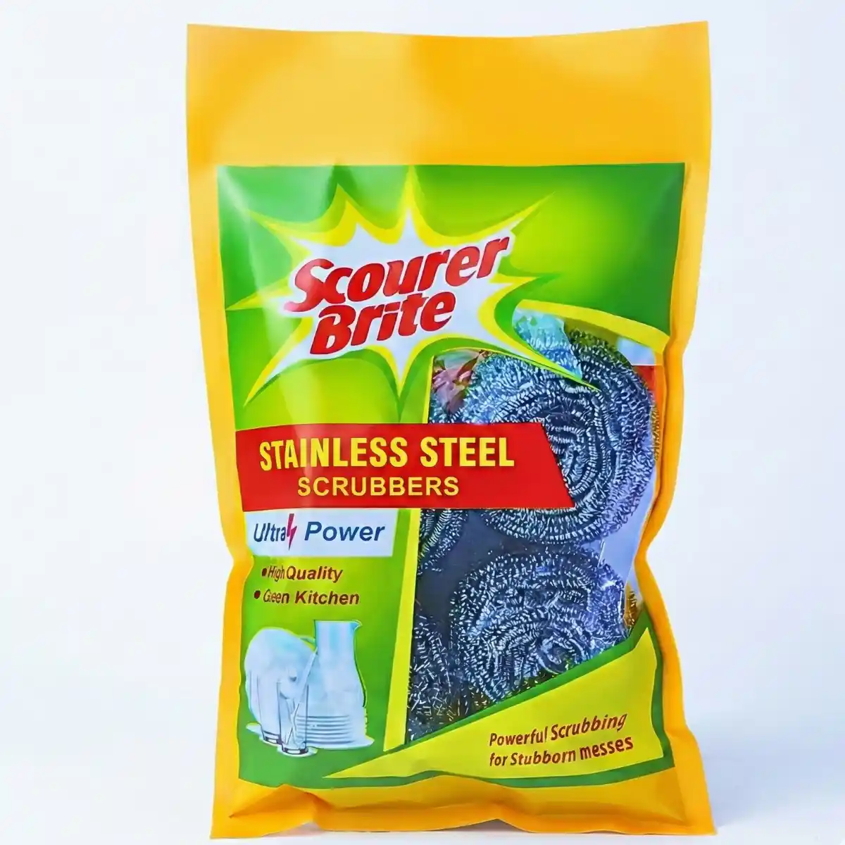 Scourer Brite Stainless Steel Jumbo Spiral 3 + 1 Pouch