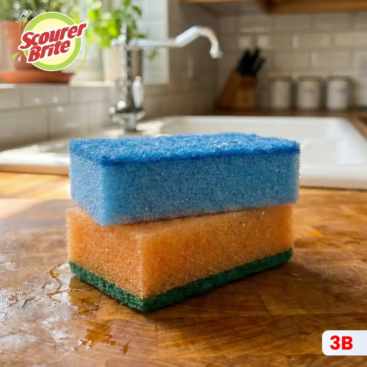 Scourer Brite Color Sponge Large 2in 1 Product Front (2)