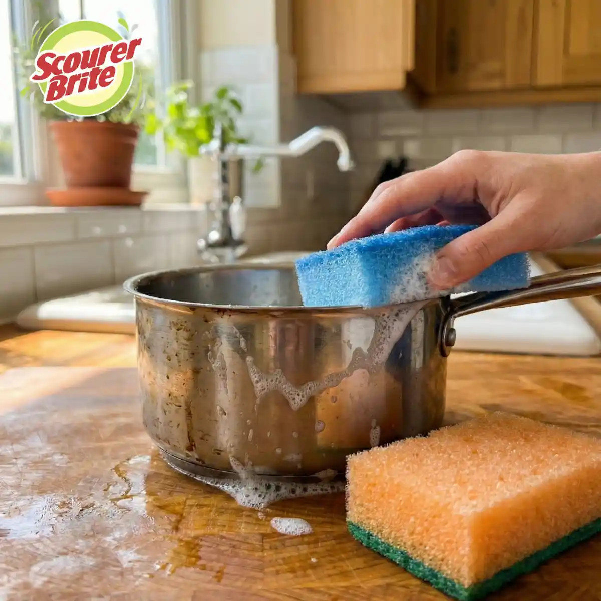 Scourer Brite Color Sponge Large 2in 1 Product post