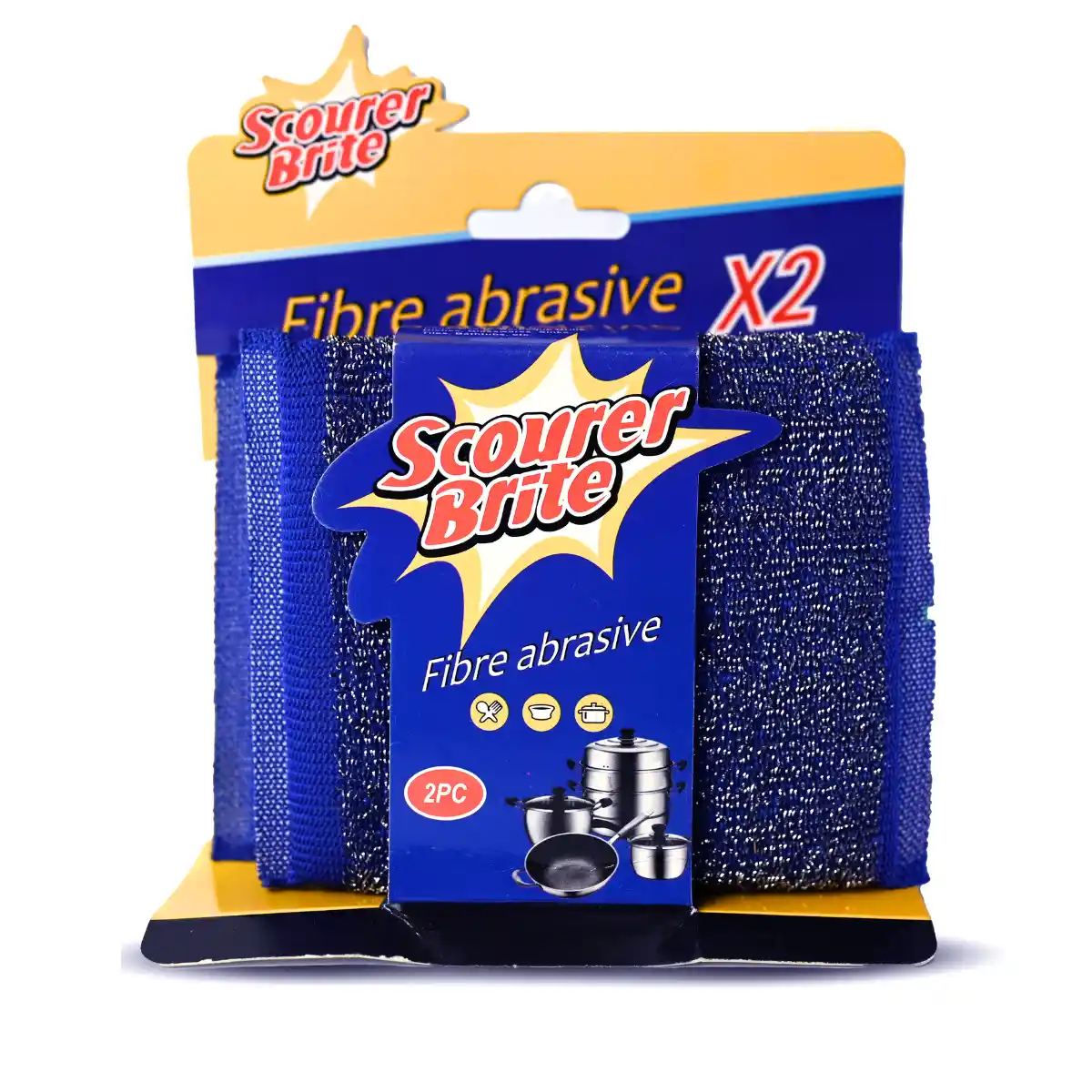 Scourer Brite Fibre Abrasive Blue Packet front