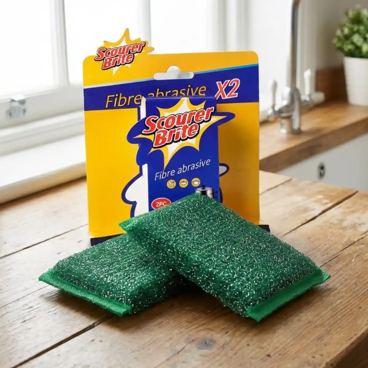 Scourer Brite Fibre Abrasive Green product Front Post