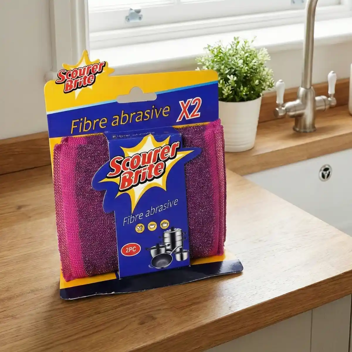 Scourer Brite Fibre Abrasive Red Product packet Post