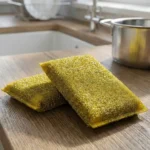 Scourer Brite Fibre Abrasive Yellow Product Front post