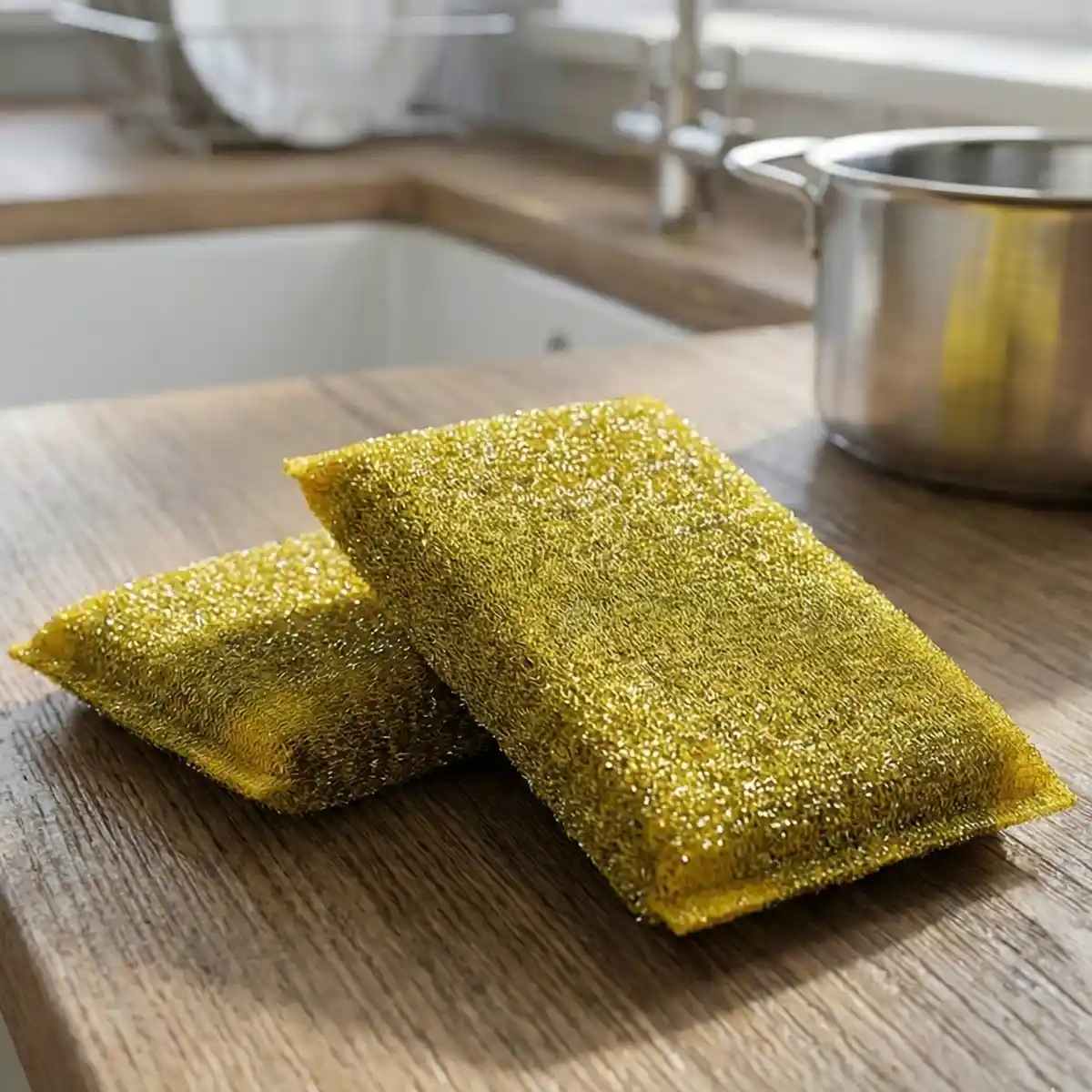 Scourer Brite Fibre Abrasive Yellow Product Front post