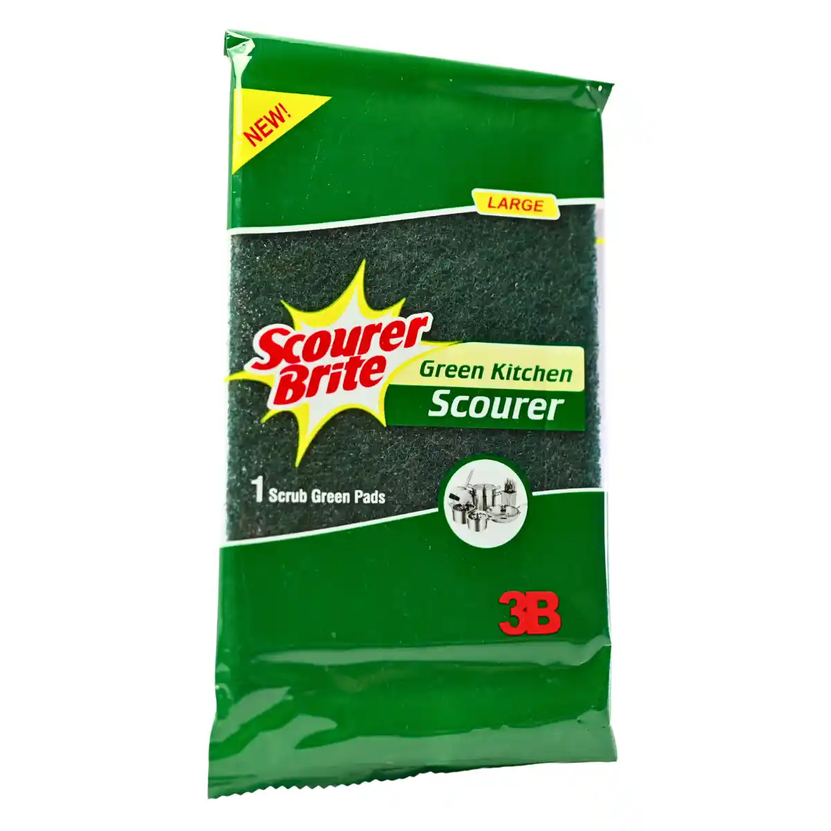 Scourer Brite Large Green Pad 1s Side
