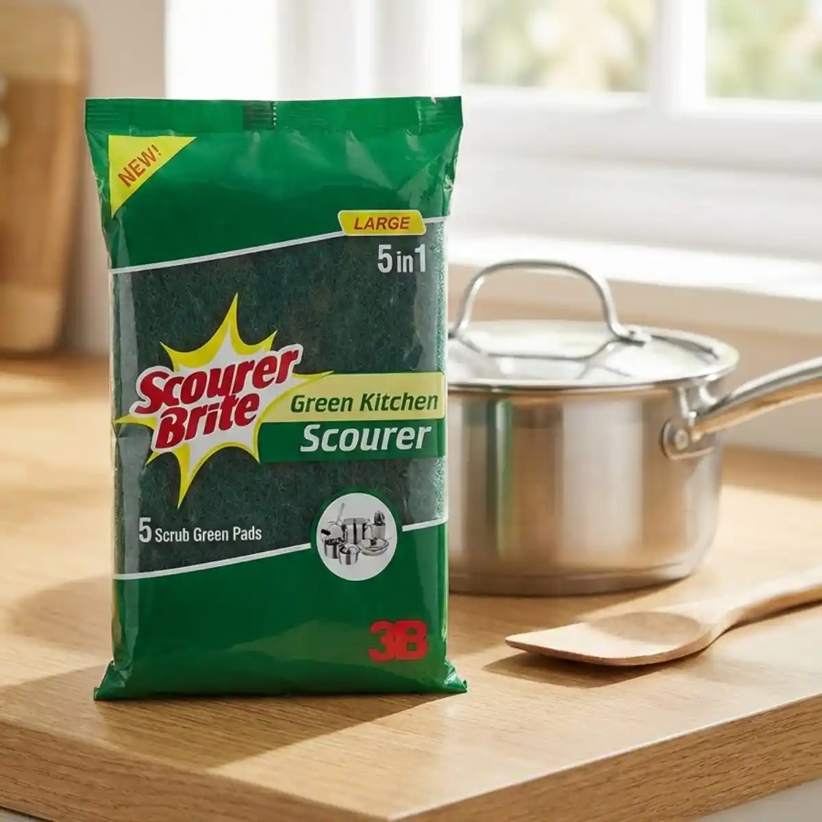 Scourer Brite Large Green Pad 5 in 1 Post