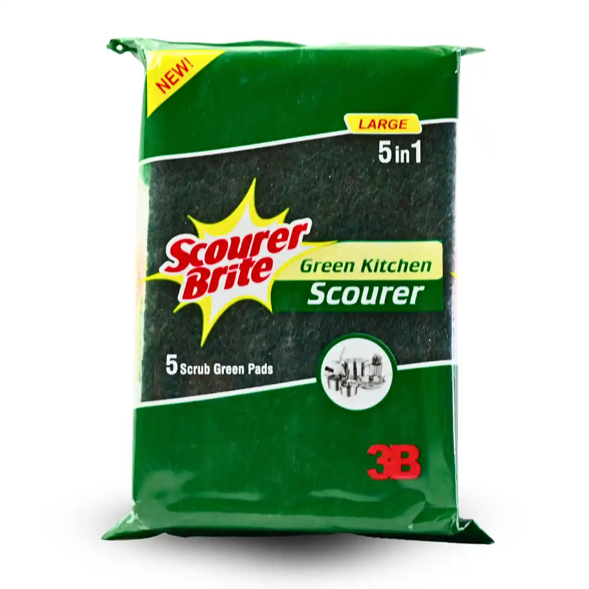 Scourer Brite Large Green Pad 5 in 1 Side