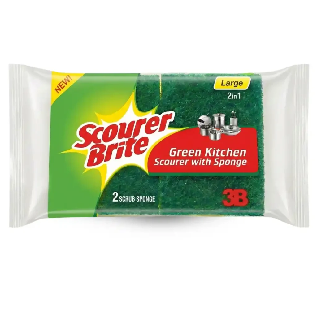 Scourer Brite Large Leminate 2 in 1 Packet Front