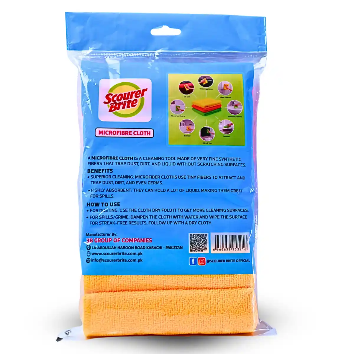 Scourer Brite Microfiber 6s Back Side Of Packet