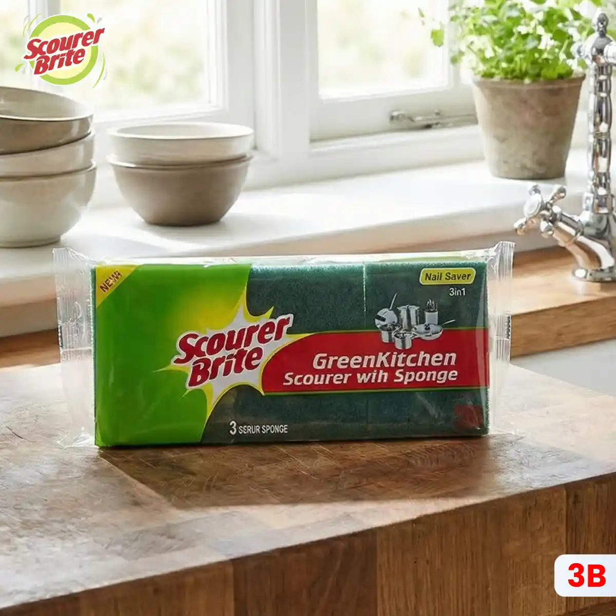 Scourer Brite Nail Saver 3 in 1 Product on Table