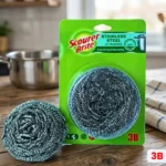 Scourer Brite Stainless Steel Tornado Spiral Packet with Product