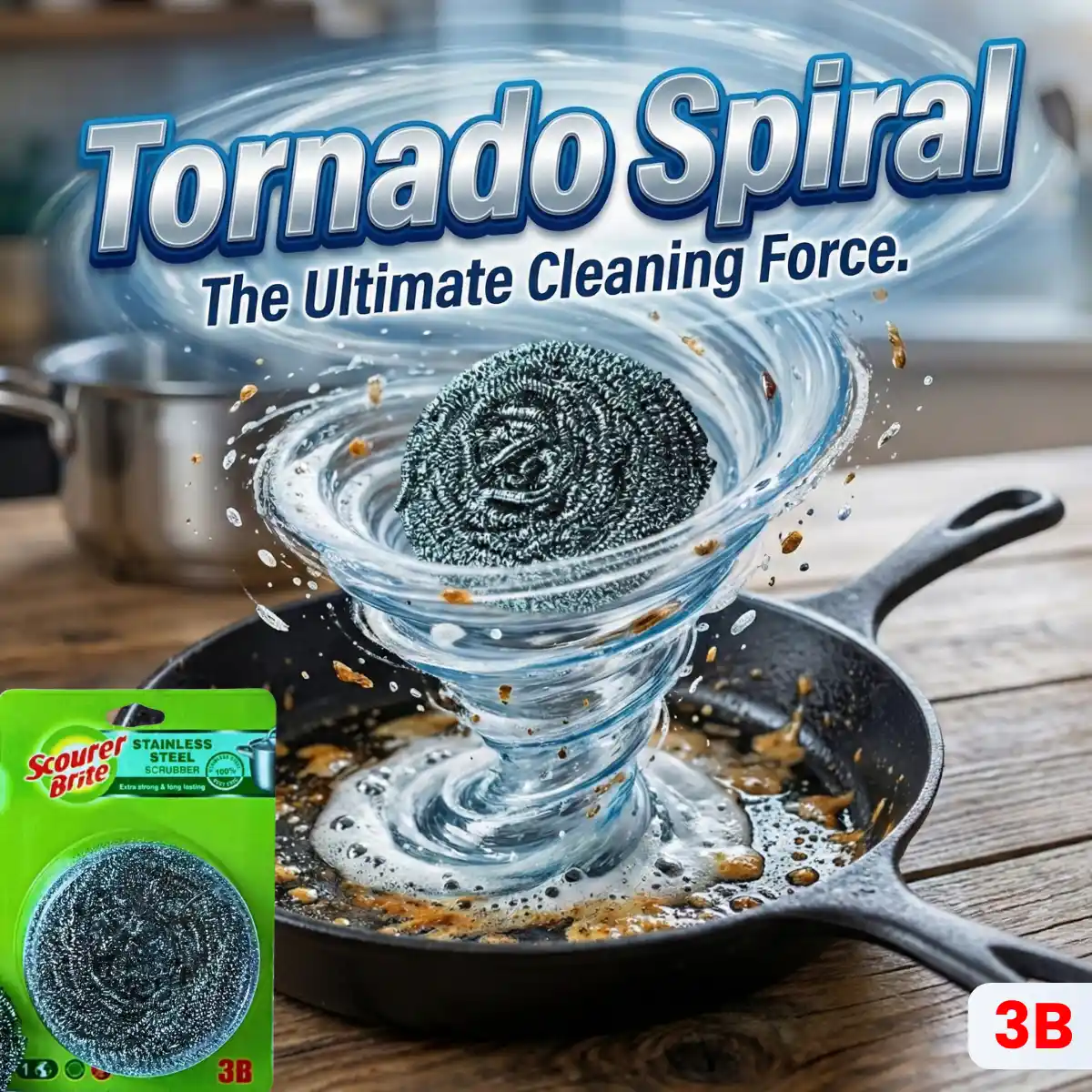 Scourer Brite Stainless Steel Tornado Spiral Post